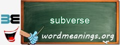 WordMeaning blackboard for subverse